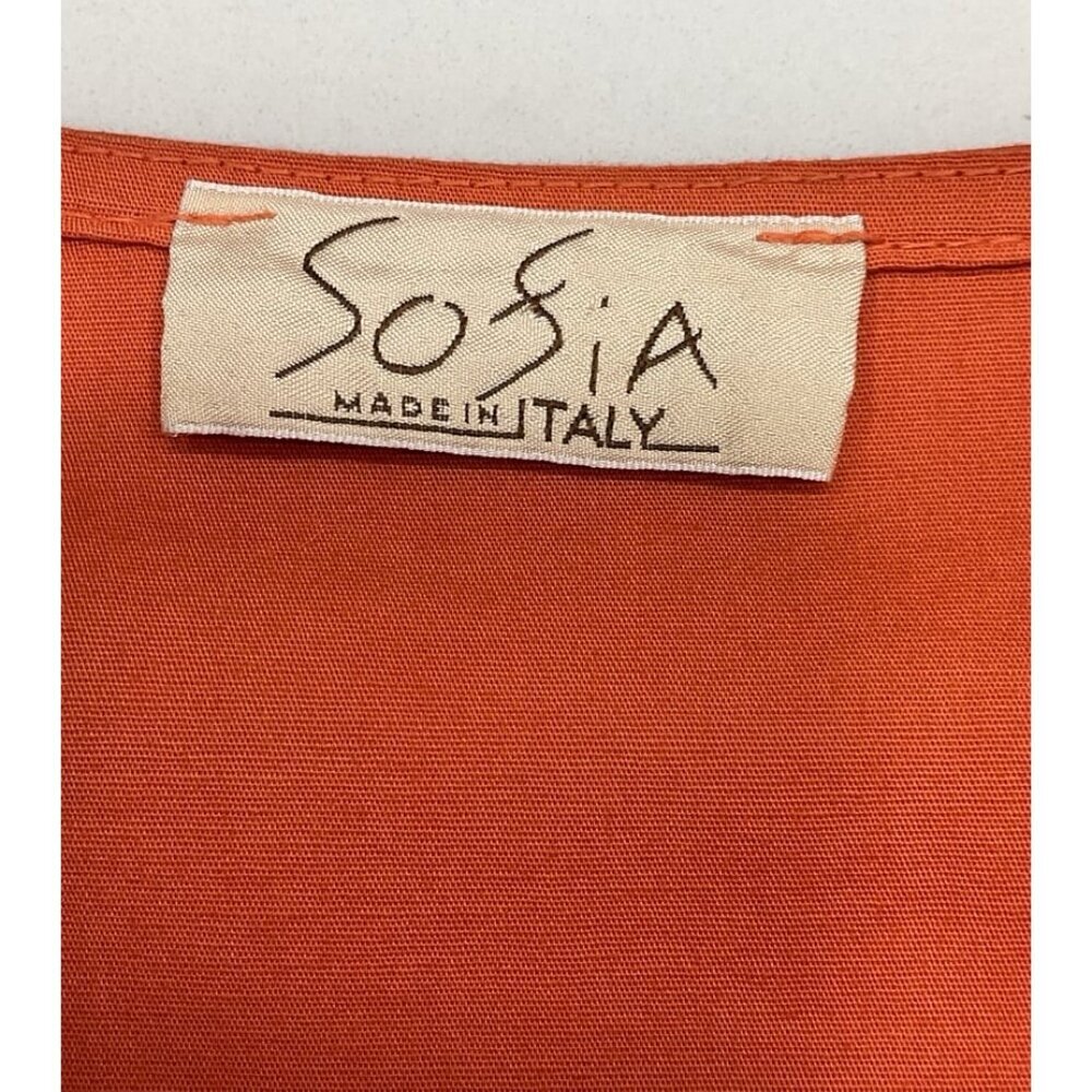 SOFIA Made in Italy Poplin Cotton Puff Sleeve Sienna Tiered Maxi Dress Size XL - Picture 4 of 5